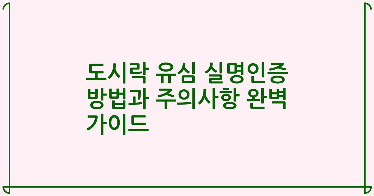 도시락 유심 실명인증 방법과 주의사항 완벽 가이드